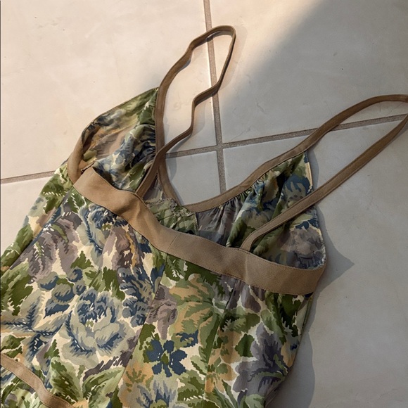 DKNY sz 2 silk floral green dress 1178 - Picture 3 of 5